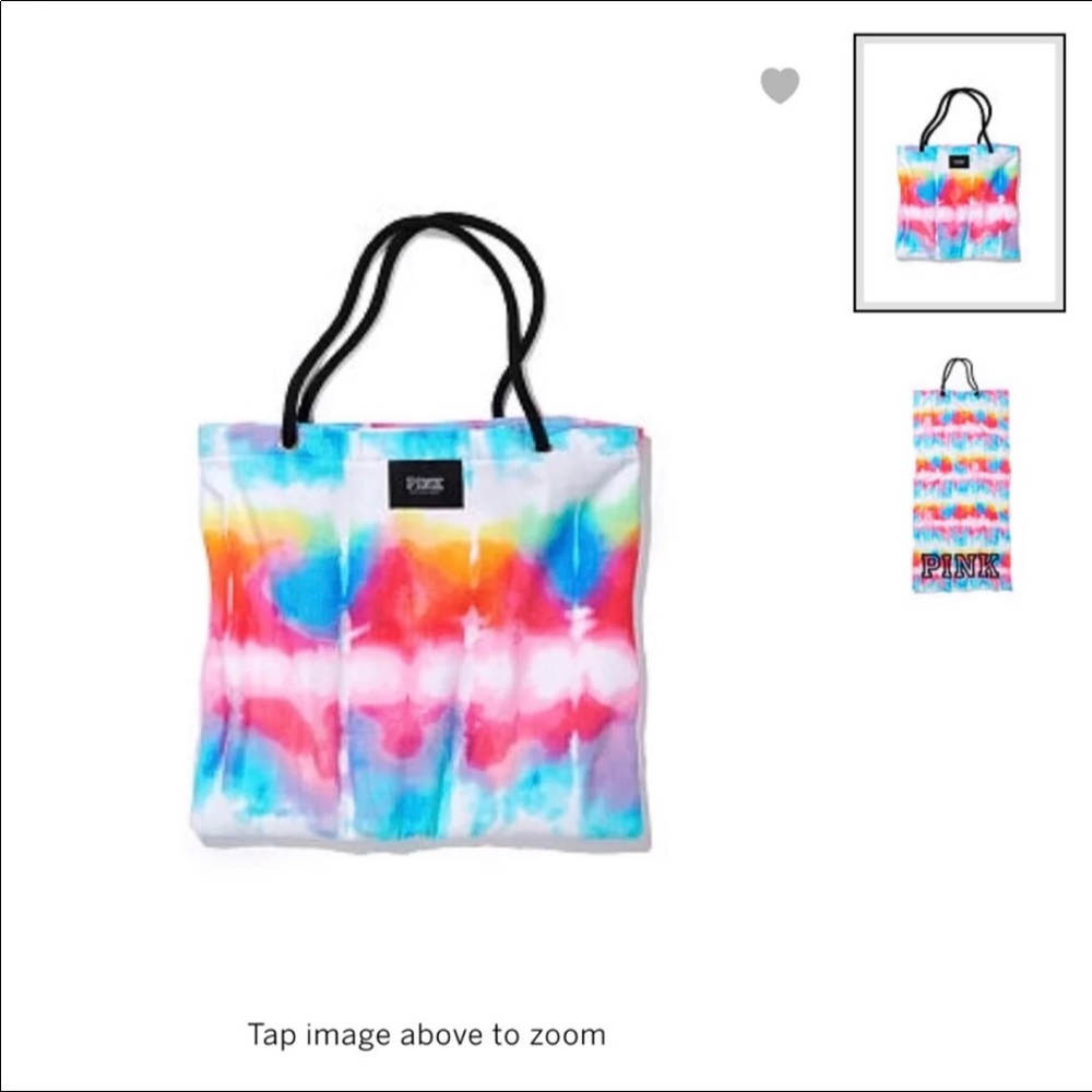 VS PINK 2-IN-1 TIE DYE BEACH TOWEL TOTE BAG